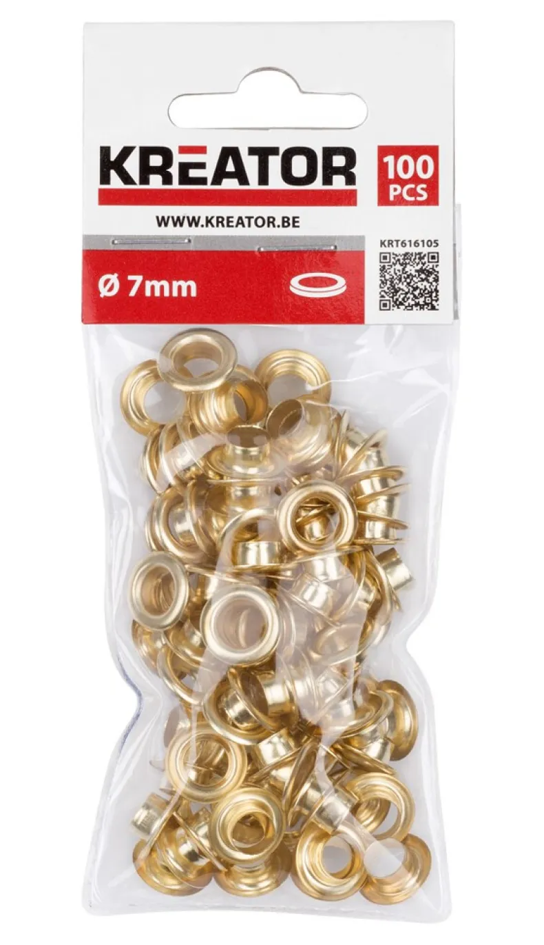 Oogjes messing 7 mm 120 stuks