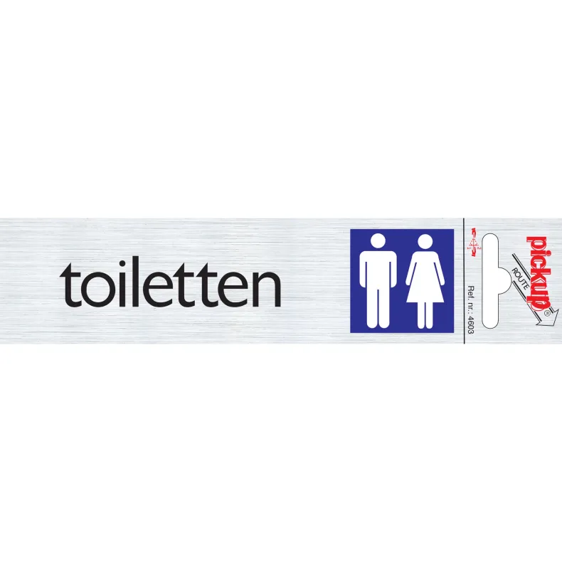 Pictogram toiletten aluminium 16,5 x 4,4 cm