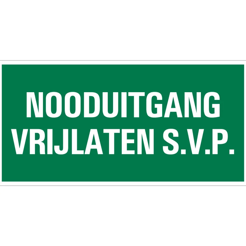 Pictogram nooduitgang vrijlaten 15 x 30 cm