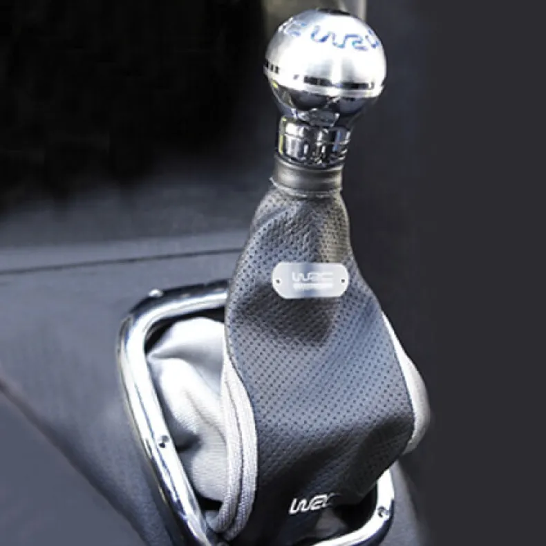 Overtrek voor versnellingspook leder / zilver