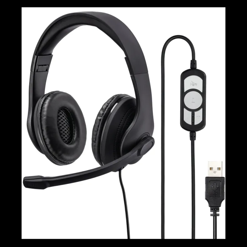 PC-Office-headset "HS-USB300" stereo - zwart