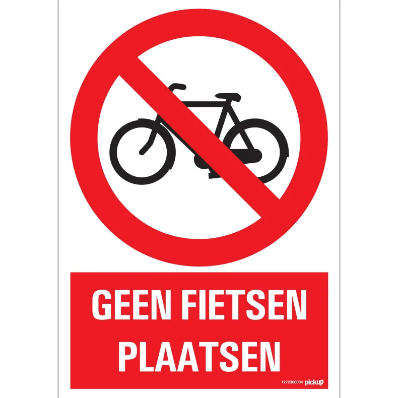 Pictogram geen fietsen plaatsen 23 x 33 cm