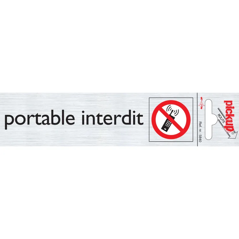 Pictogram portable interdit aluminium