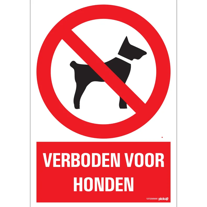 Pictogram verboden voor honden 23 x 33 cm