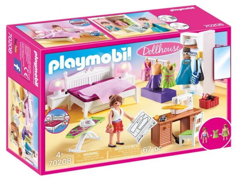 Playmobil Dollhouse Slaapkamer met Mode Ontwerphoek - 70208