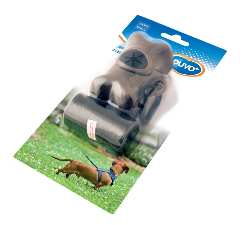 Poepzakjes dispenser beentje 2 x 20 stuks