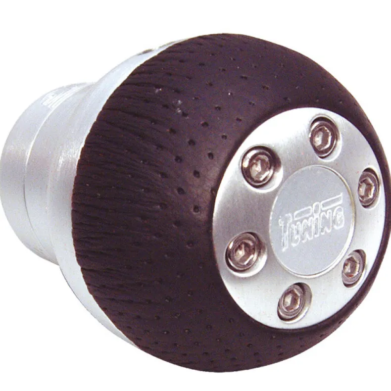 Pookknop alu/zwart rond