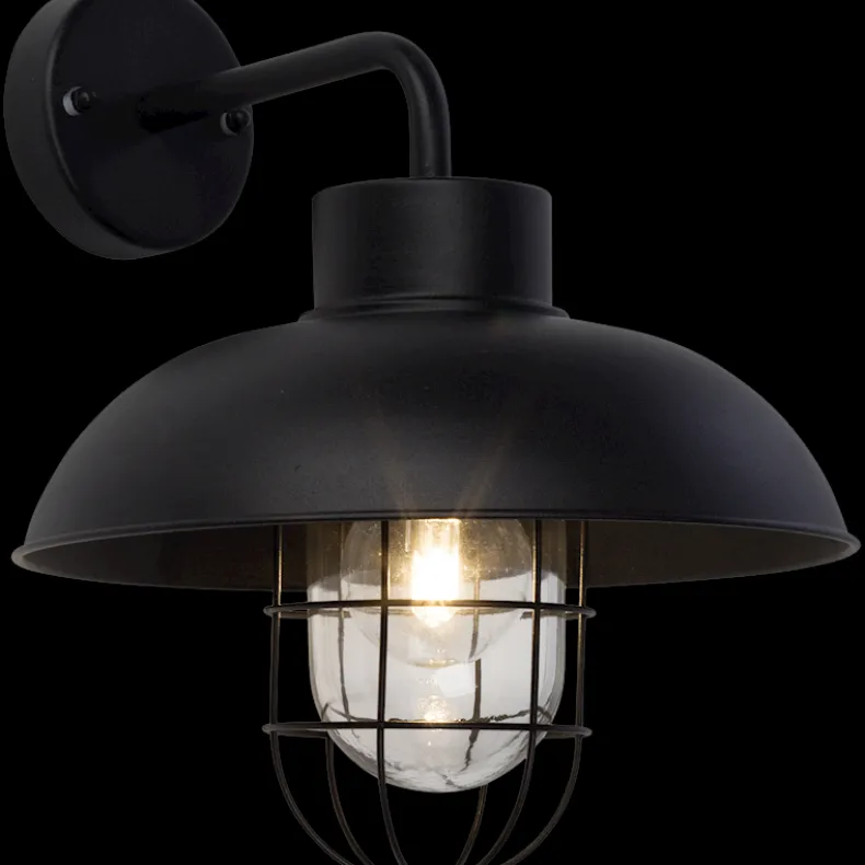 Portland wandlamp zwart IP44 E27 40W