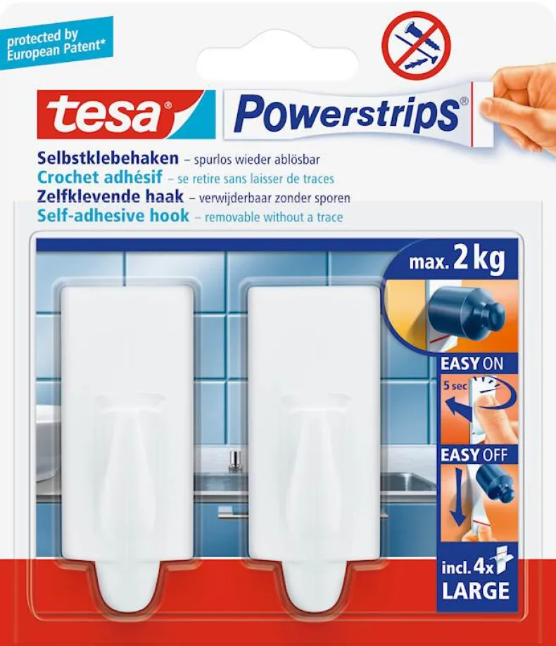 Powerstrips zelfklevende haak Large wit