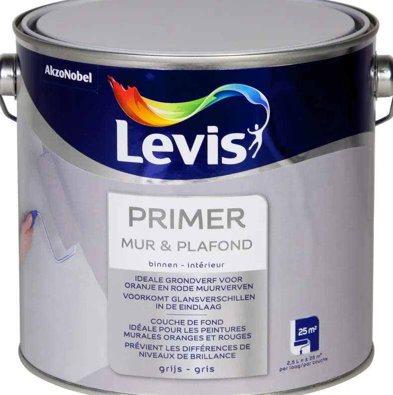 Primer muur & plafond 2,5 L grijs