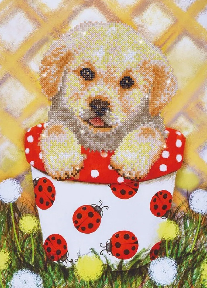 Pup In Pot Diamond Dotz