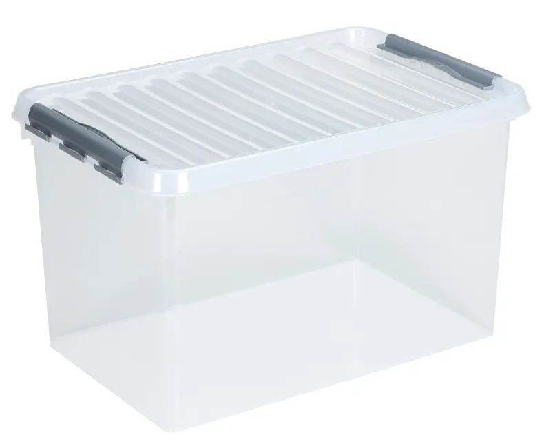 Q - line opbergbox 62 L transparant / metaal