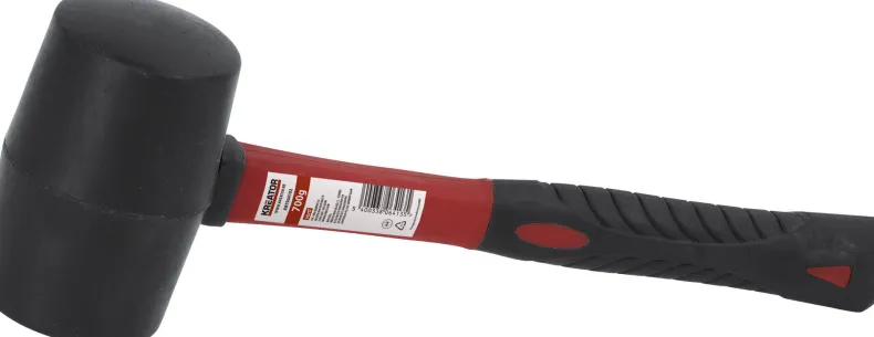 Rubber hamer zwart 700 g