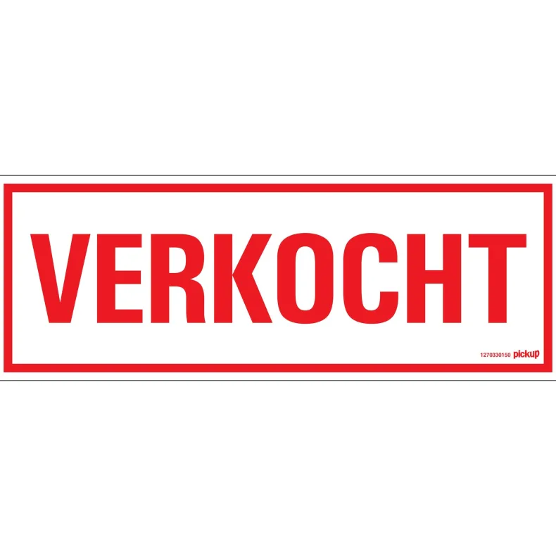 Pictogram verkocht 33 x 12 cm