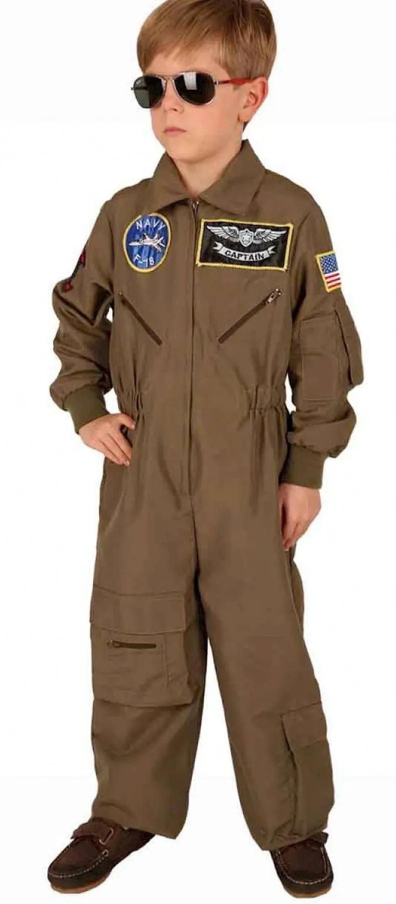 Kinderkostuum Gevechtspiloot - Maat 116