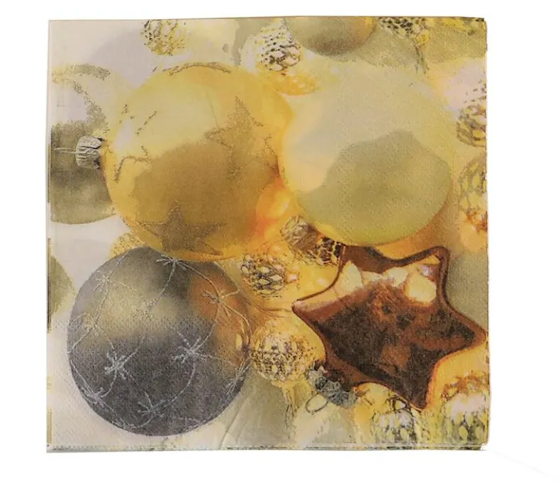 Servetten Kerst Goud/Zilver 33X33 cm 20 Suks
