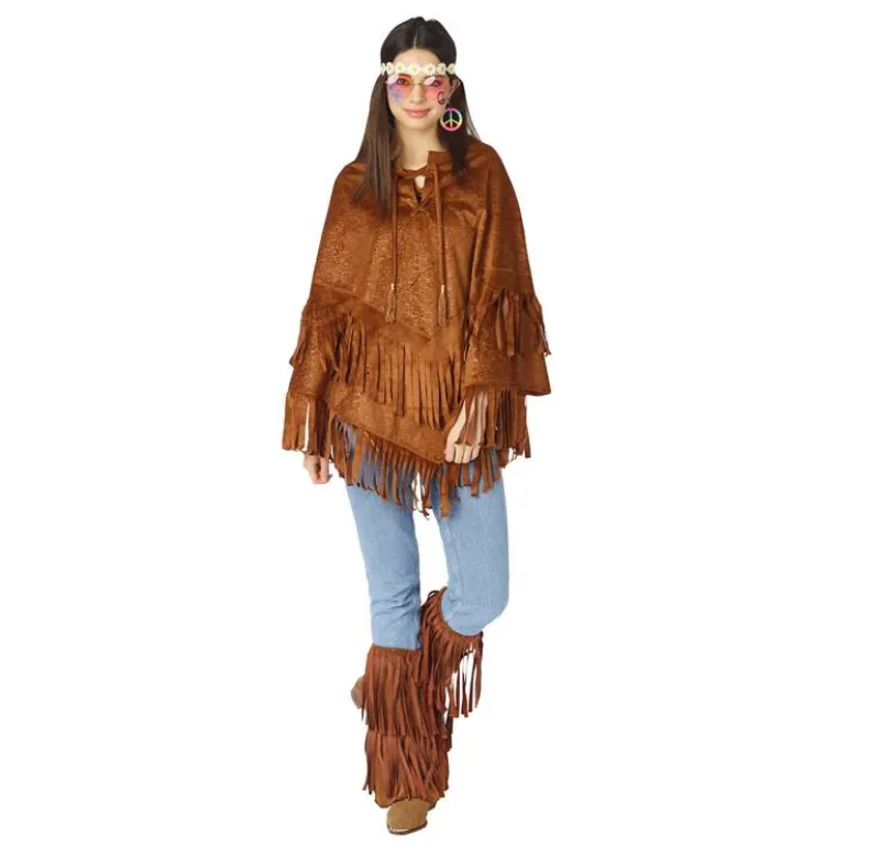 Poncho suede Indiaan - Bruin