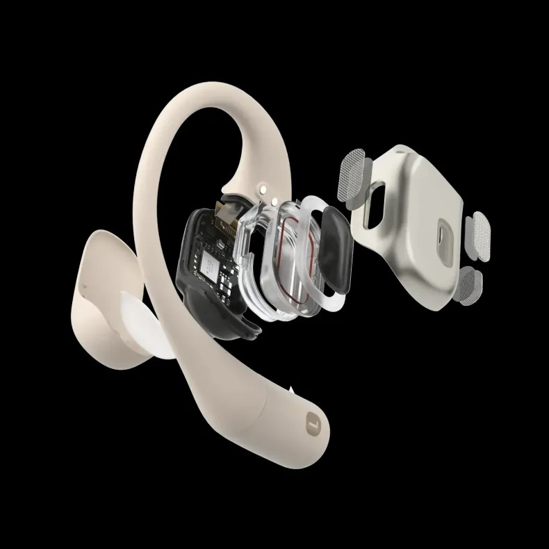 Shokz OpenFit Sport Koptelefoon - Open Ear - Beige