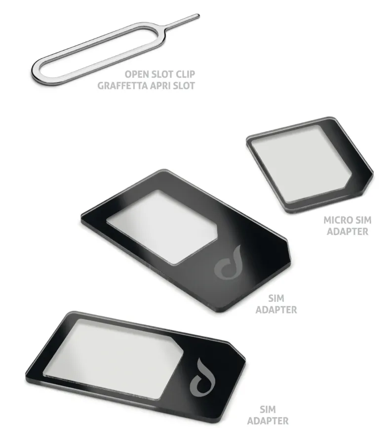 Sim Adaptor Kit, 3 In 1, Black