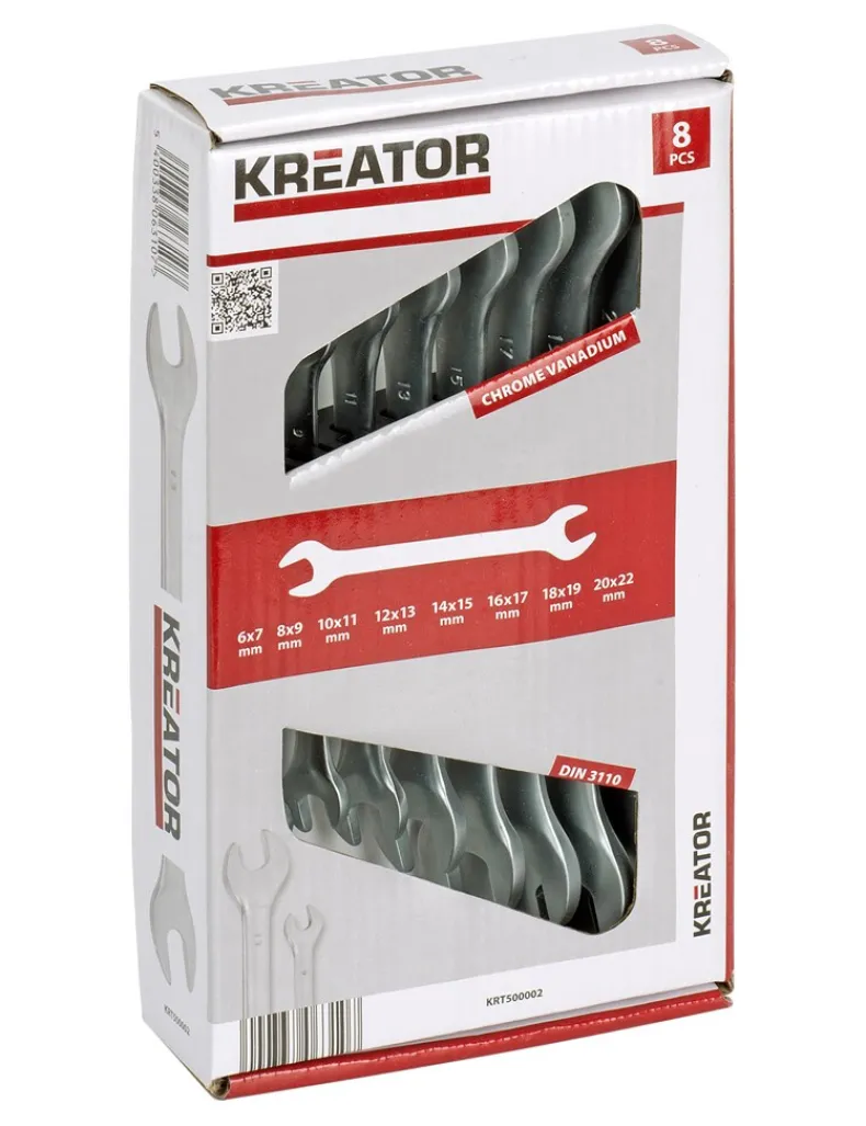 Sleutelset open 6-22 mm 8 stuks