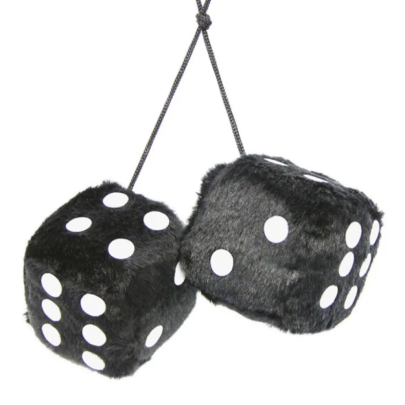 Spiegeldecor dobbelstenen zwart