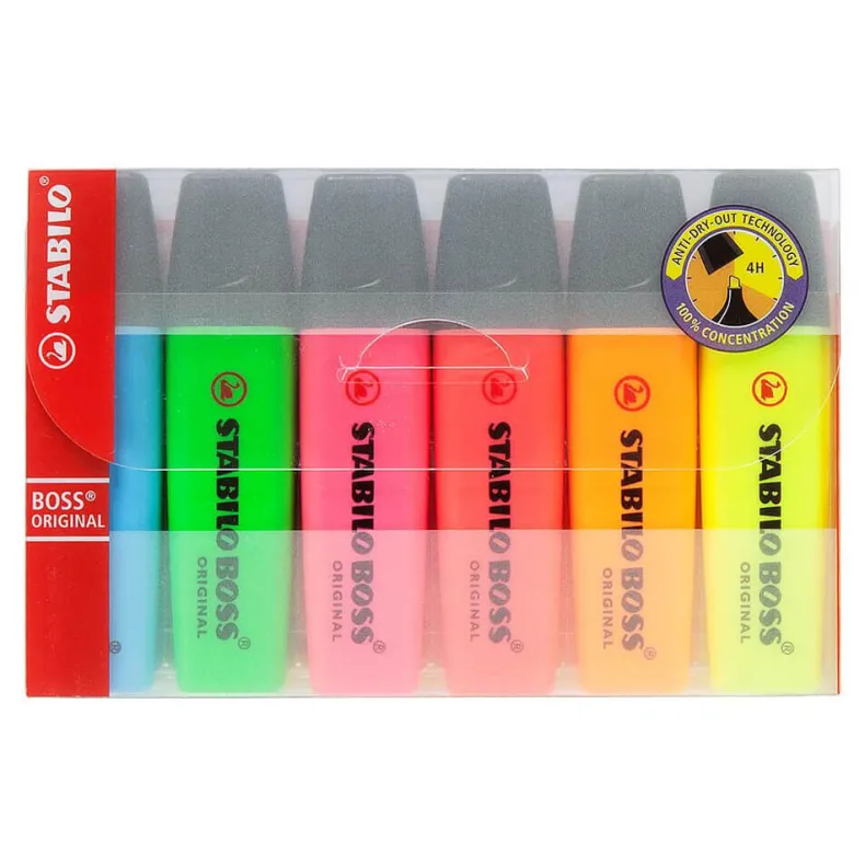 Stabilo Boss Original markeerstiften - 6 stuks in zakje