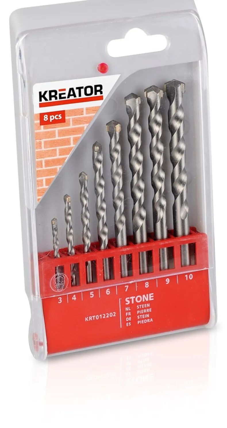 Steenborenset 3-10 mm 8 stuks