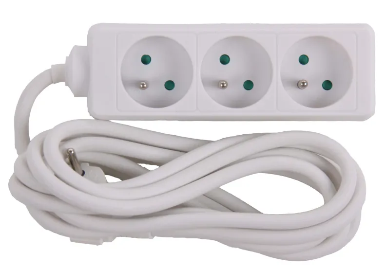 Stekkerblok met kabel 3 m wit 3 x 16 A