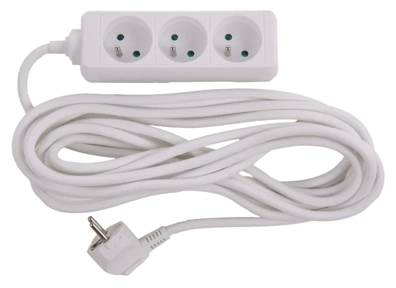 Stekkerblok met kabel 5 m wit 3 x 16 A
