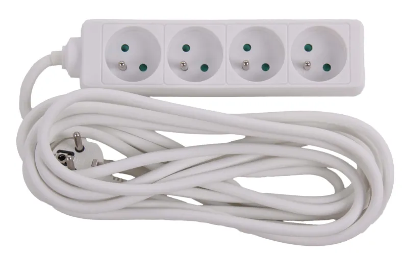 Stekkerblok met kabel 5 m wit 4 x 16 A