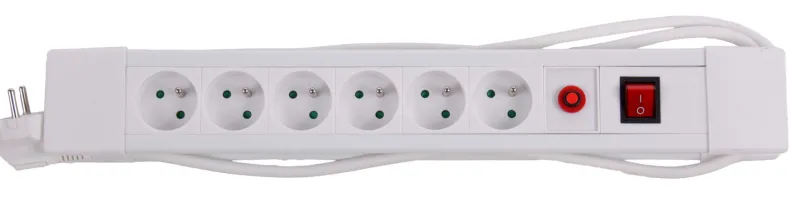 Stekkerblok met schakelaar 1,5 m 6 x 16 A