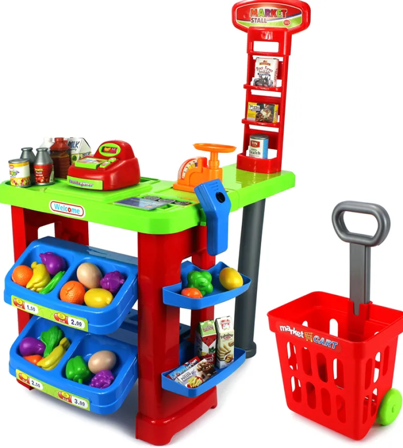Supermarkt speelset 49x55x81cm met winkelwagen