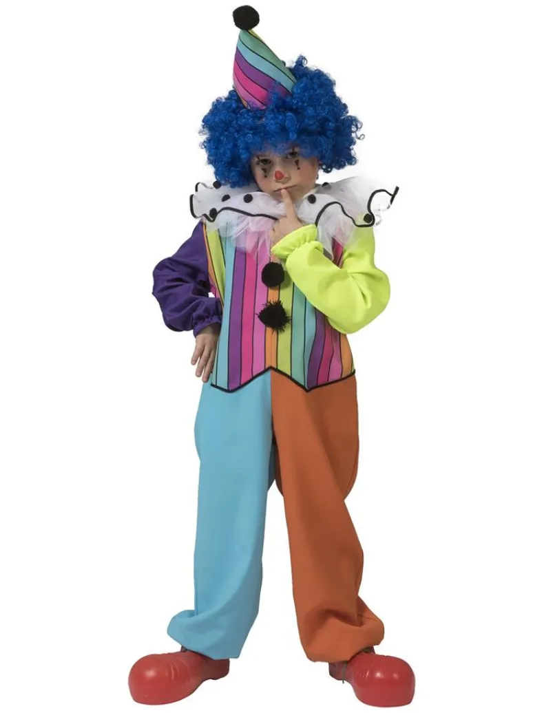 Kinderkostuum Rainbow Clown Jongen - Maat 128