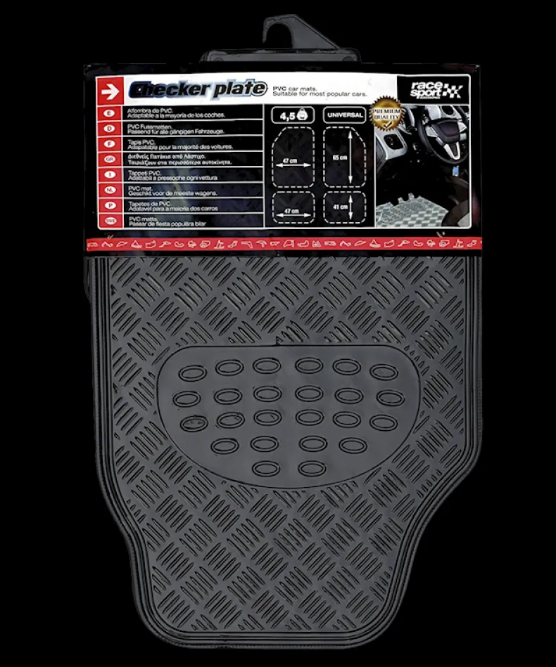 Tapijt rubber aluminium zwart