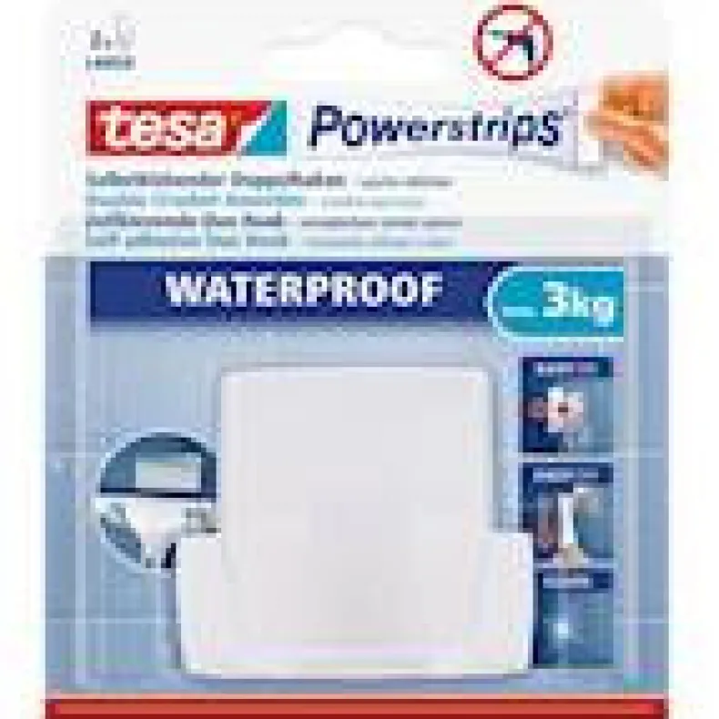 Tesa Zelfklevende waterproof duo haken wit
