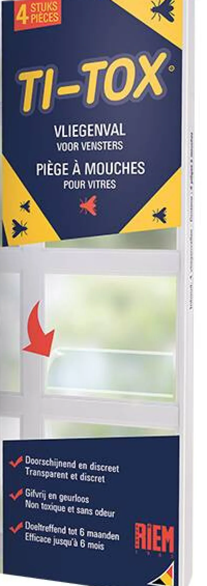 Ti-Tox vliegenval voor vensters - 4 stuks