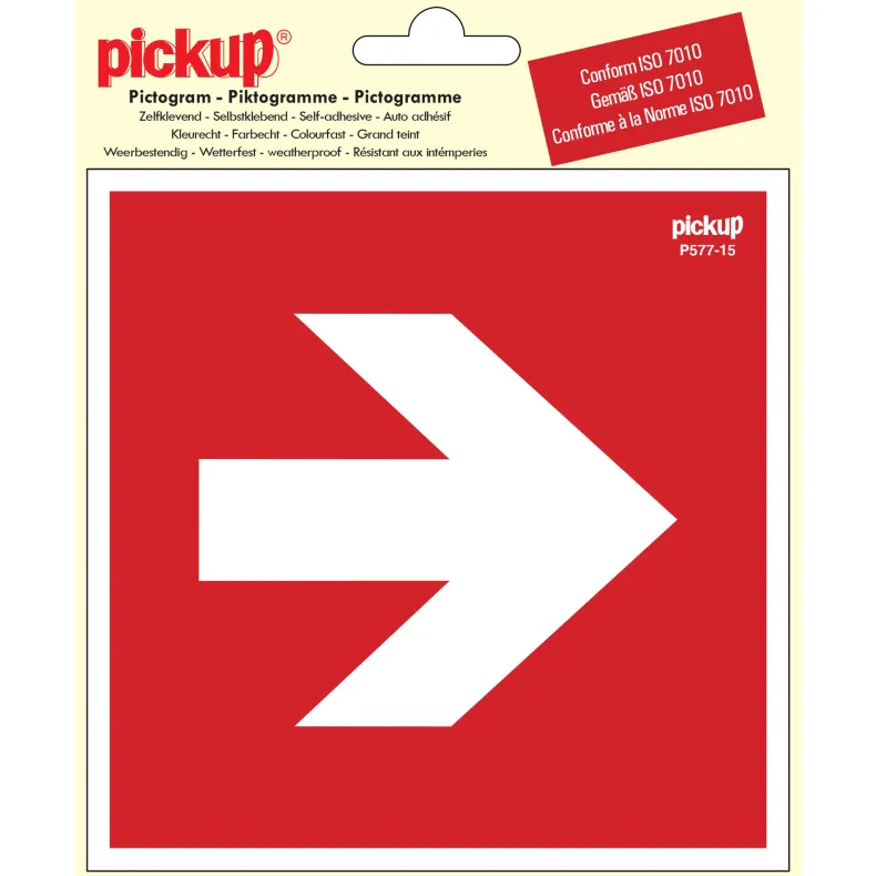 Pictogram richtingspijl 90° 15 x 15 cm