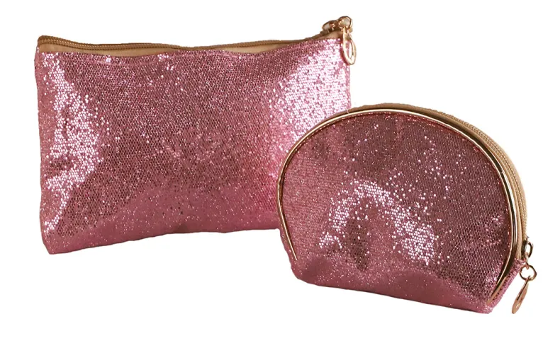Toilettas + mini roze glitter