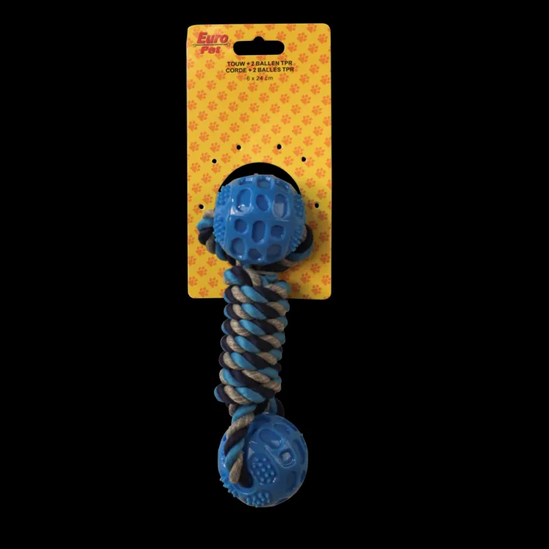 Touw + 2 ballen 6x24 cm