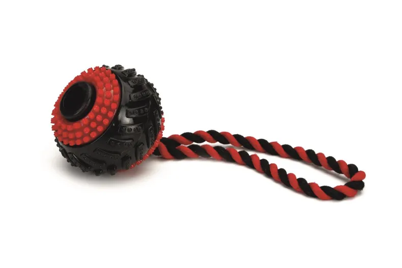 Tpr tire bal slingerkoord zwart / rood