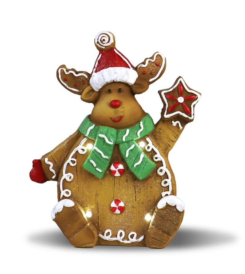 Peperkoeken rendier met LED licht 35cm