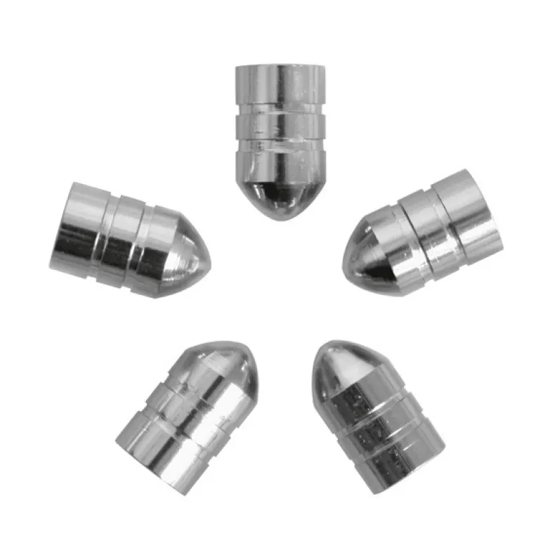 Ventieldoppen zilver 5 stuks