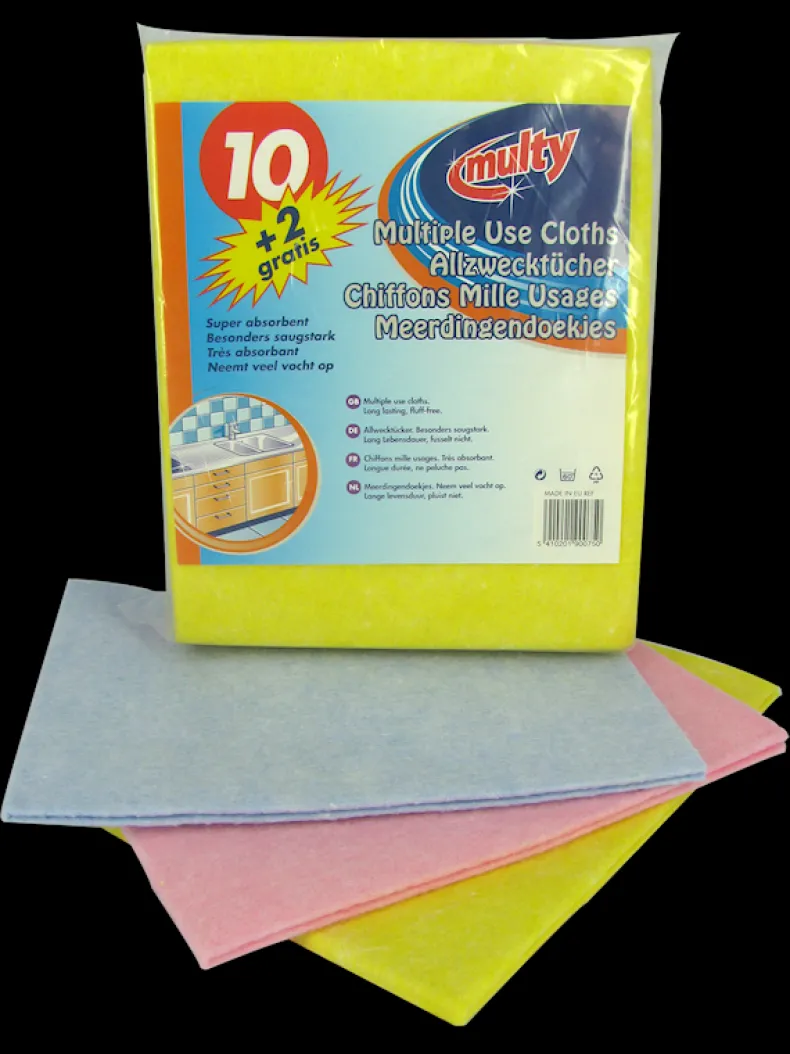 Viscose schoonmaak doekjes 10 + 2 stuks