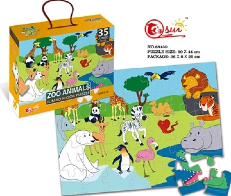 Vloerpuzzel in de zoo 35 stuks