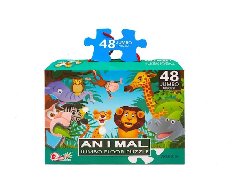 Vloerpuzzel jungledieren 48 stuks