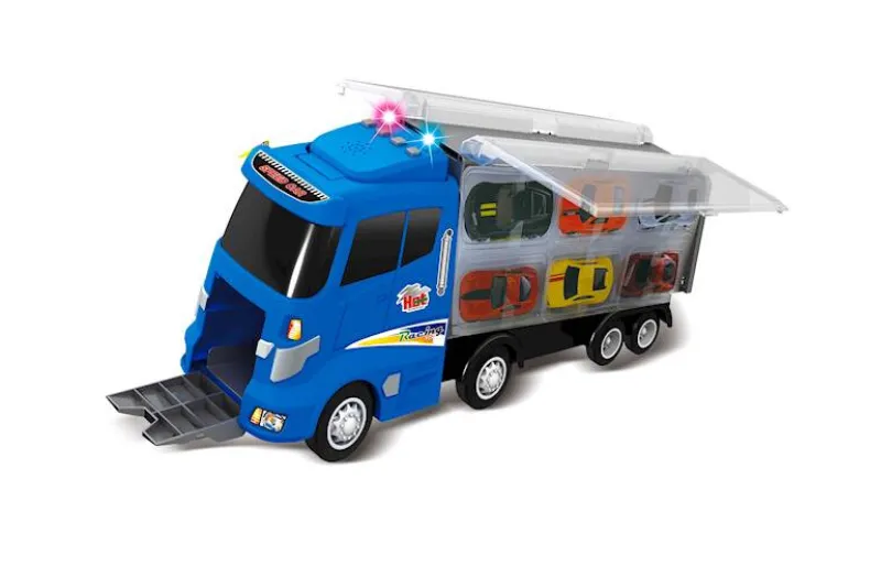 Vrachtwagen met 6 kleine autootjes