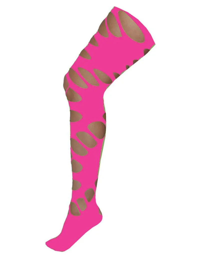 Fluo Panty met gaten - Roze