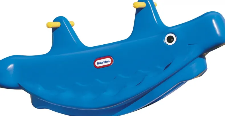 Whale teeter totter blue