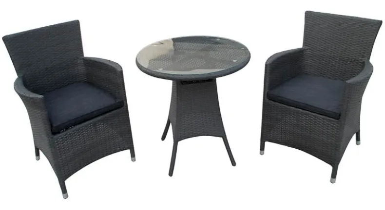 Wicker Bistroset Praag - grijs