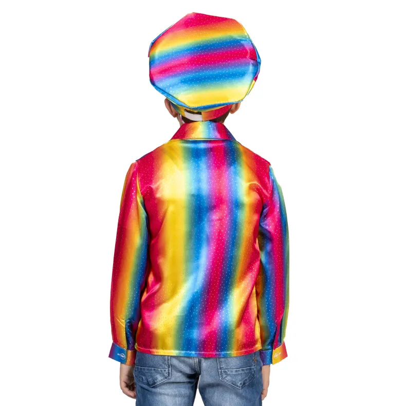 Pride Regenboog Disco hemd Jongen - Maat 116